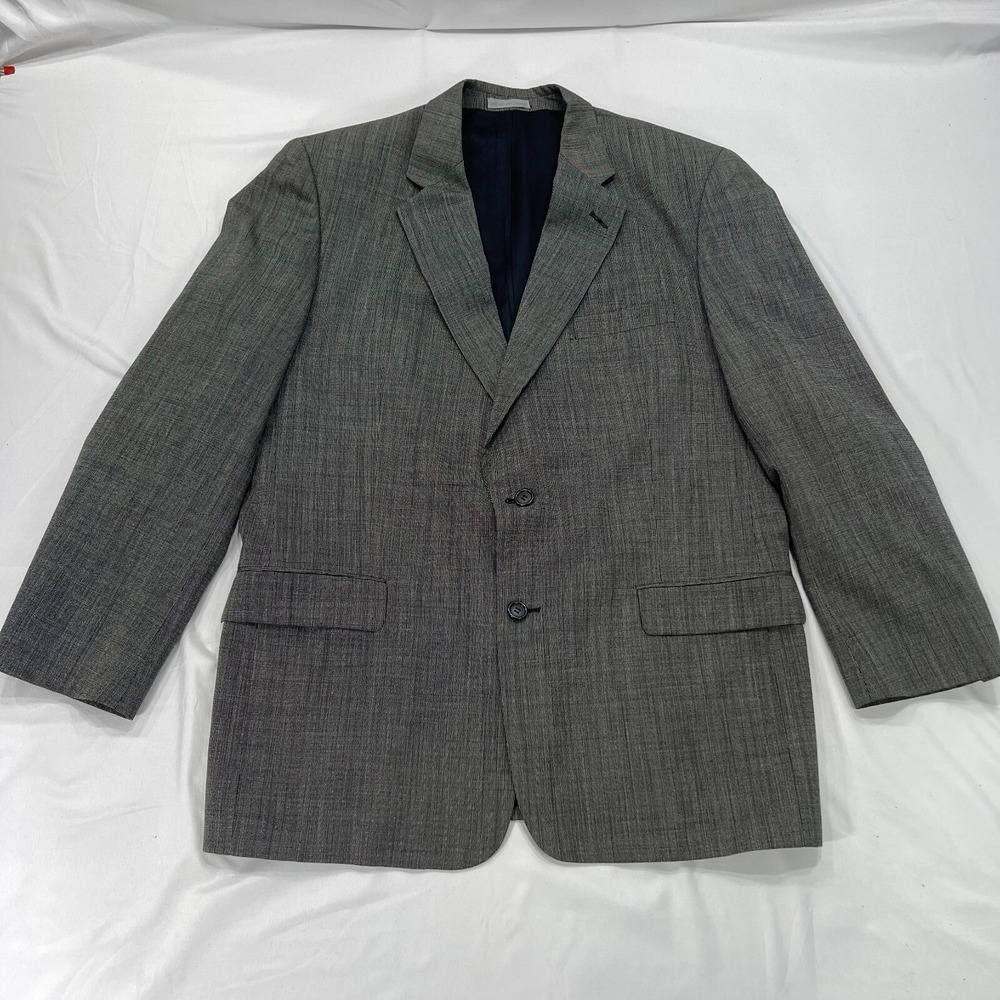 Pierre Balmain 100% Wool Blazer Men 44T Gray Sport Coat 2-Button Jacket Birdseye